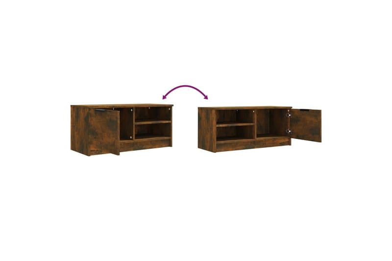 beBasic TV-benker 2 stk røkt eik 80x35x36,5 cm konstruert tre - Brun - Møbler - Mediamøbel & tv møbel - TV-benk & mediabenk