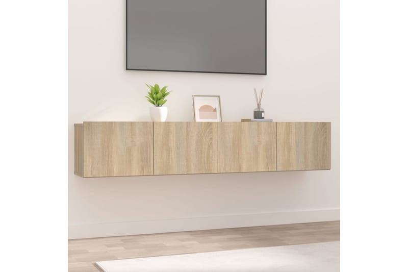 beBasic TV-benker 2 stk sonoma eik 80x30x30 cm konstruert tre - Brun - TV-benk & mediabenk