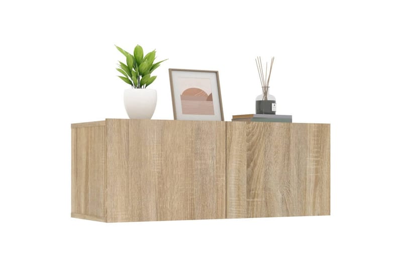 beBasic TV-benker 2 stk sonoma eik 80x30x30 cm konstruert tre - Brun - Møbler - Mediamøbel & tv møbel - TV-benk & mediabenk
