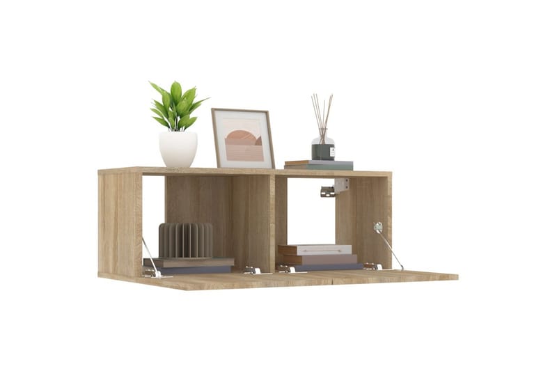 beBasic TV-benker 2 stk sonoma eik 80x30x30 cm konstruert tre - Brun - Møbler - Mediamøbel & tv møbel - TV-benk & mediabenk