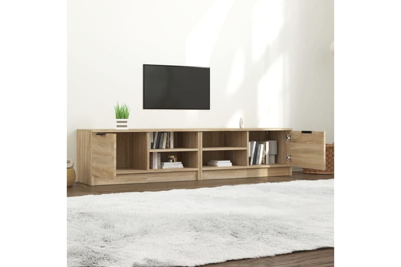 beBasic TV-benker 2 stk sonoma eik 80x35x36,5 cm konstruert tre - Brun - TV-benk & mediabenk