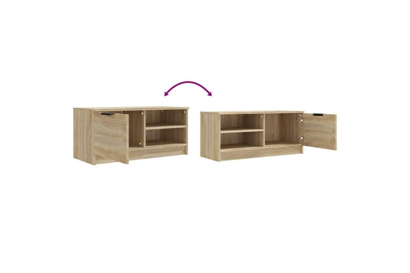 beBasic TV-benker 2 stk sonoma eik 80x35x36,5 cm konstruert tre - Brun - Møbler - Mediamøbel & tv møbel - TV-benk & mediabenk