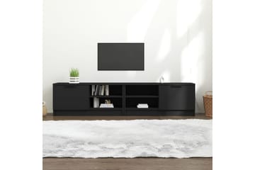 beBasic TV-benker 2 stk svart 80x35x36,5 cm konstruert tre - Svart - Møbler - Mediamøbel & tv møbel - TV-benk & mediabenk
