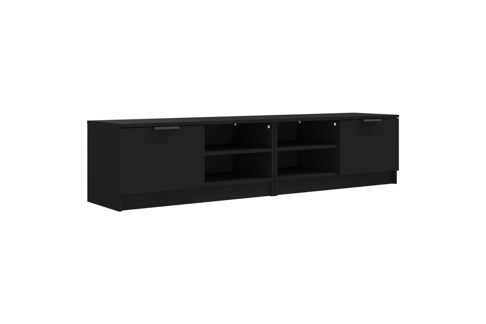 beBasic TV-benker 2 stk svart 80x35x36,5 cm konstruert tre - Svart - Møbler - Mediamøbel & tv møbel - TV-benk & mediabenk