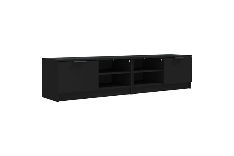 beBasic TV-benker 2 stk svart 80x35x36,5 cm konstruert tre - Svart - Møbler - Mediamøbel & tv møbel - TV-benk & mediabenk