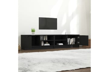 beBasic TV-benker 2 stk svart 80x35x36,5 cm konstruert tre - Svart - Møbler - Mediamøbel & tv møbel - TV-benk & mediabenk