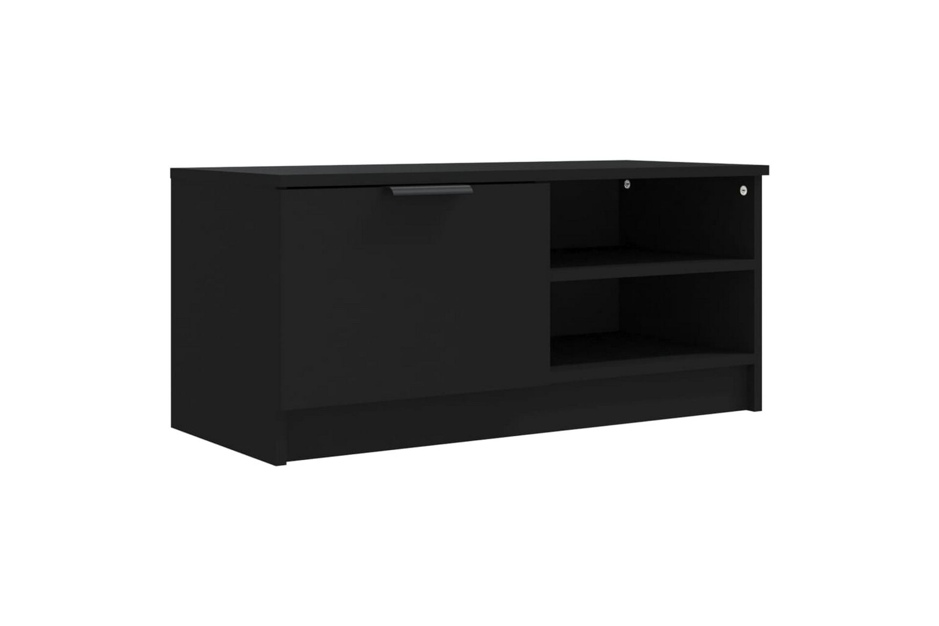 beBasic TV-benker 2 stk svart 80x35x36,5 cm konstruert tre - Svart - Møbler - Mediamøbel & tv møbel - TV-benk & mediabenk
