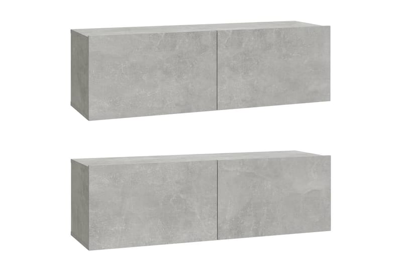beBasic Vegghengte TV-benker 2 stk betonggrå 100x30x30cm konstruert tre - GrÃ¥ - Møbler - Mediamøbel & tv møbel - TV-benk & mediabenk