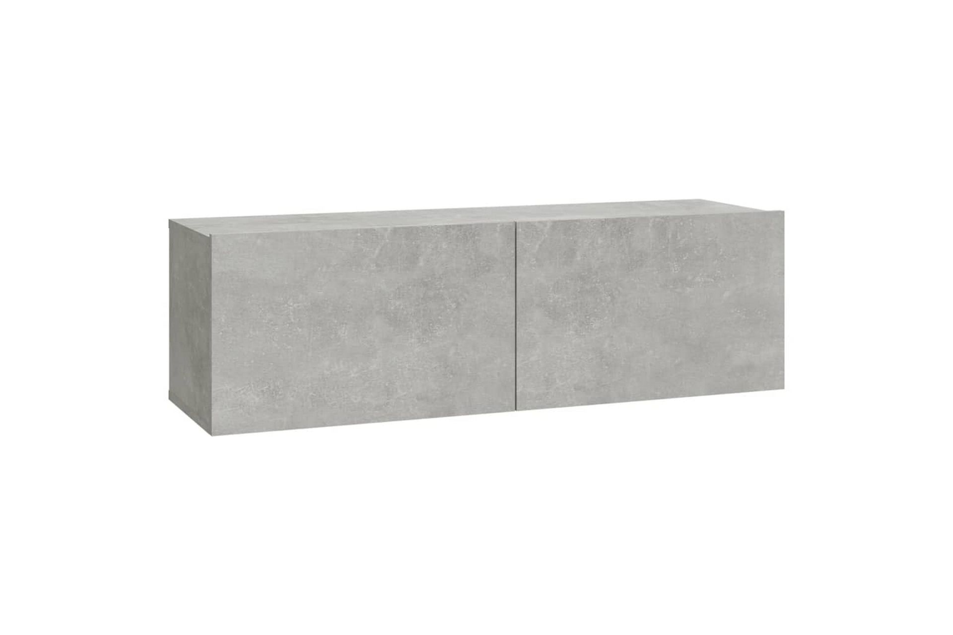 beBasic Vegghengte TV-benker 2 stk betonggrå 100x30x30cm konstruert tre - GrÃ¥ - Møbler - Mediamøbel & tv møbel - TV-benk & mediabenk
