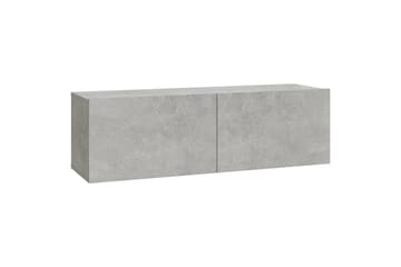 beBasic Vegghengte TV-benker 2 stk betonggrå 100x30x30cm konstruert tre - GrÃ¥ - Møbler - Mediamøbel & tv møbel - TV-benk & mediabenk