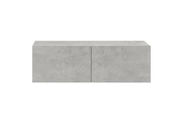 beBasic Vegghengte TV-benker 2 stk betonggrå 100x30x30cm konstruert tre - GrÃ¥ - Møbler - Mediamøbel & tv møbel - TV-benk & mediabenk