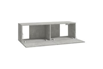 beBasic Vegghengte TV-benker 2 stk betonggrå 100x30x30cm konstruert tre - GrÃ¥ - Møbler - Mediamøbel & tv møbel - TV-benk & mediabenk