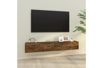 beBasic Vegghengte TV-benker 2 stk røkt eik 100x30x30 cm konstruert tre - Brun - Møbler - Mediamøbel & tv møbel - TV-benk & mediabenk