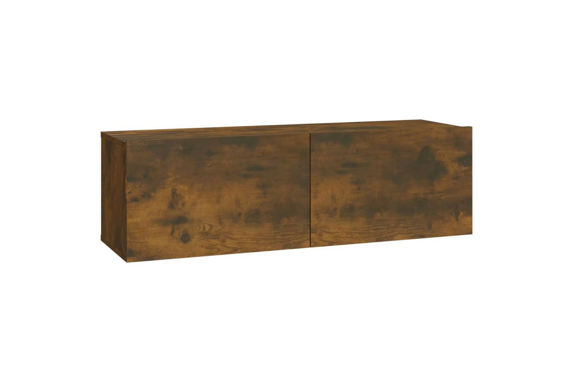 beBasic Vegghengte TV-benker 2 stk røkt eik 100x30x30 cm konstruert tre - Brun - Møbler - Mediamøbel & tv møbel - TV-benk & mediabenk