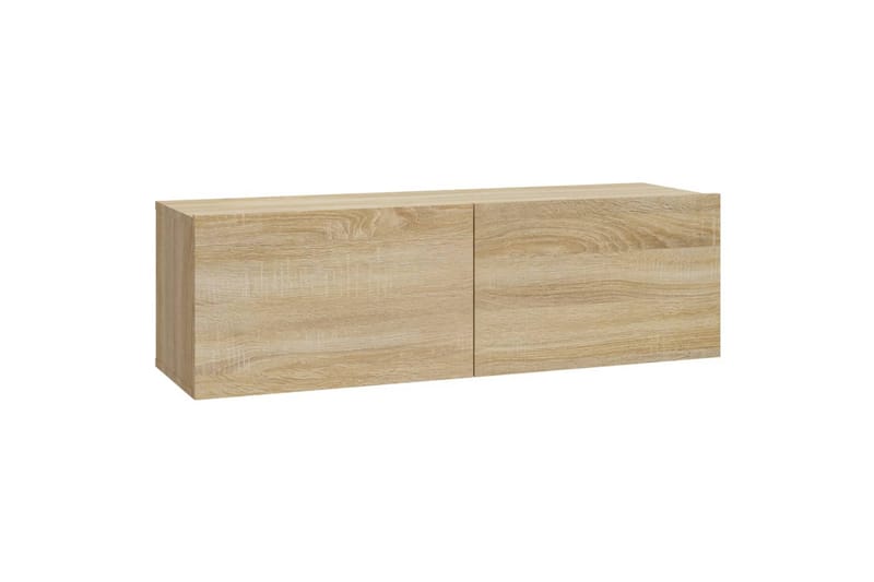 beBasic Vegghengte TV-benker 2 stk sonoma 100x30x30 cm konstruert tre - Brun - Møbler - Mediamøbel & tv møbel - TV-benk & mediabenk
