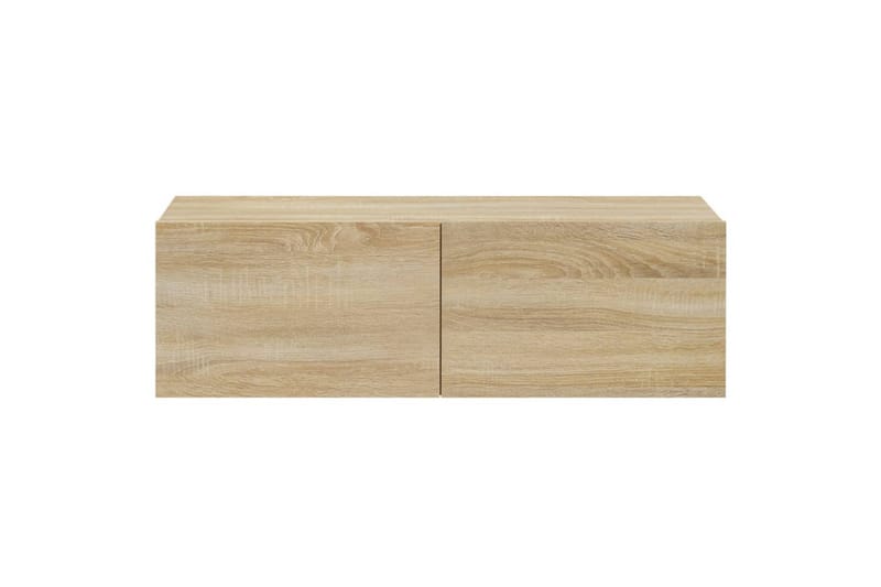 beBasic Vegghengte TV-benker 2 stk sonoma 100x30x30 cm konstruert tre - Brun - Møbler - Mediamøbel & tv møbel - TV-benk & mediabenk