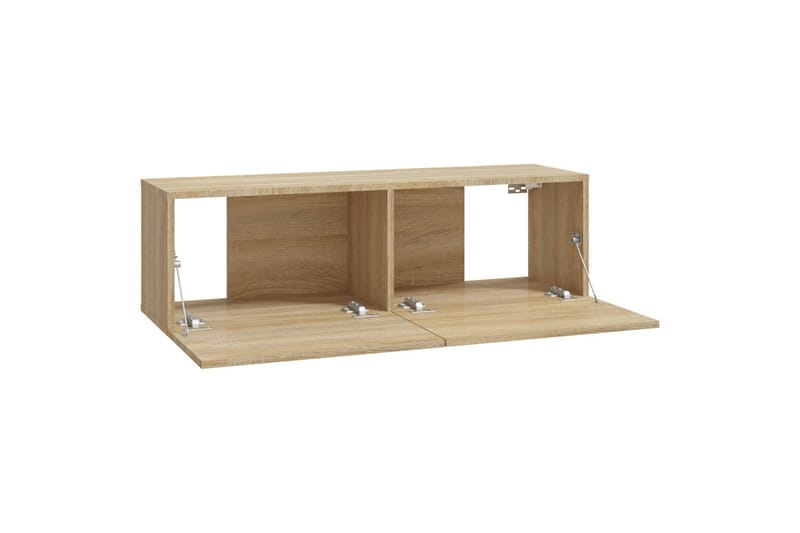 beBasic Vegghengte TV-benker 2 stk sonoma 100x30x30 cm konstruert tre - Brun - Møbler - Mediamøbel & tv møbel - TV-benk & mediabenk