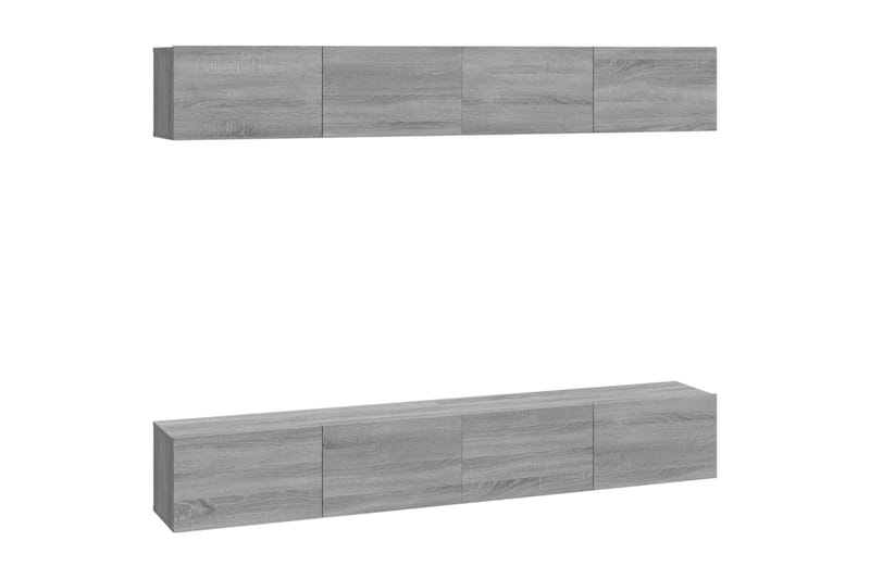 beBasic Vegghengte TV-benker 4 stk grå sonoma 100x30x30 cm - GrÃ¥ - Møbler - Mediamøbel & tv møbel - TV-benk & mediabenk