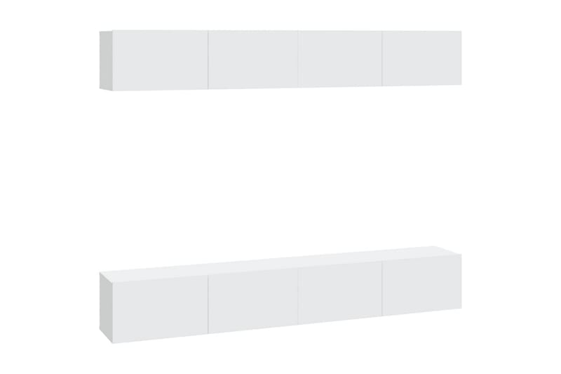 beBasic Vegghengte TV-benker 4 stk hvit 100x30x30 cm - Hvit - Møbler - Mediamøbel & tv møbel - TV-benk & mediabenk