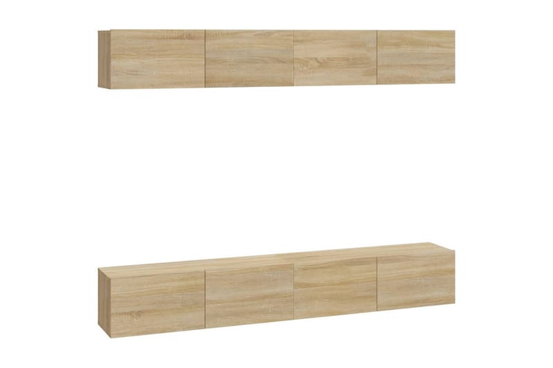 beBasic Vegghengte TV-benker 4 stk sonoma eik 100x30x30 cm - Brun - Møbler - Mediamøbel & tv møbel - TV-benk & mediabenk