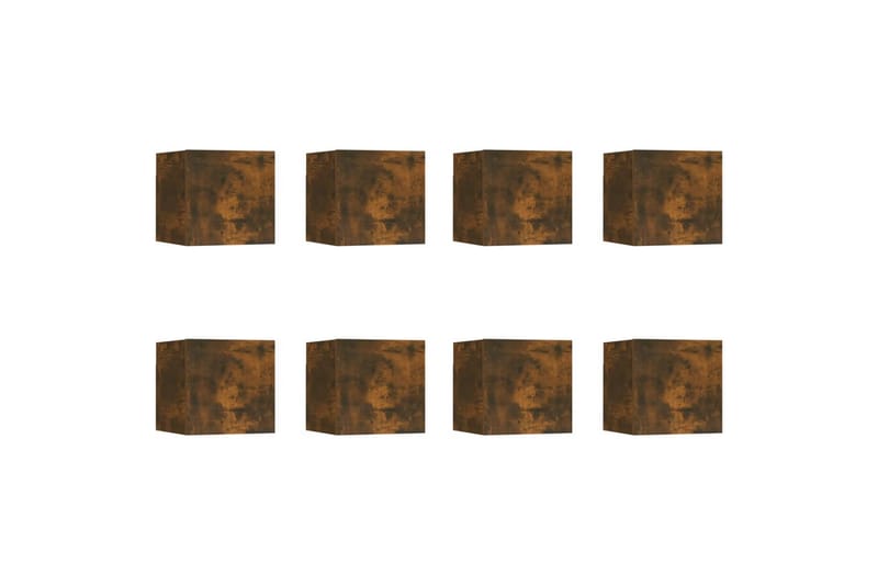 beBasic Vegghengte TV-benker 8 stk røkt eik 30,5x30x30 cm - Brun - Møbler - Mediamøbel & tv møbel - TV-benk & mediabenk