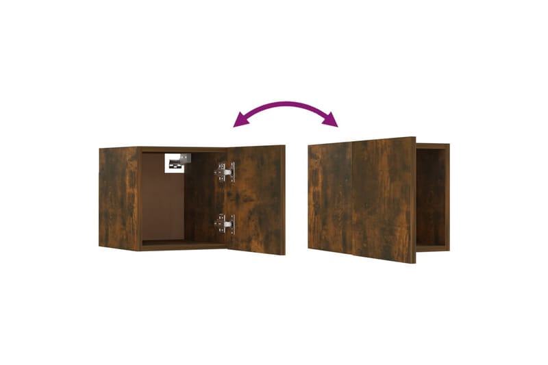 beBasic Vegghengte TV-benker 8 stk røkt eik 30,5x30x30 cm - Brun - Møbler - Mediamøbel & tv møbel - TV-benk & mediabenk