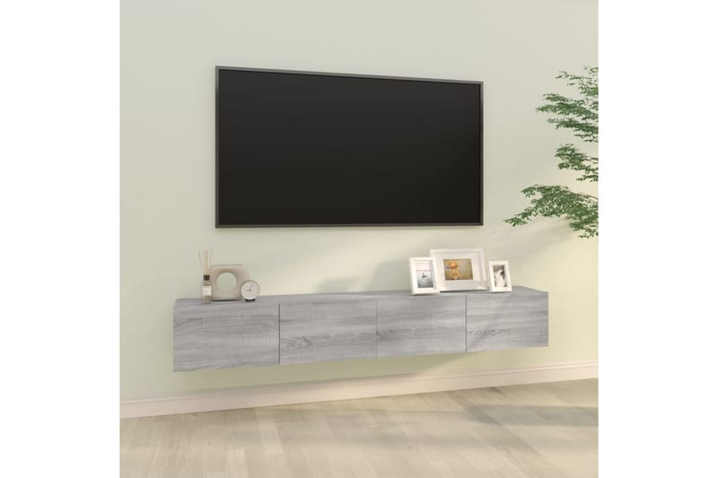 beBasic Vegghengte TV-benker grå sonoma 100x30x30 cm konstruert tre - GrÃ¥ - TV-benk & mediabenk