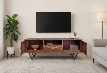 Belano TV-benk 160 cm Industriell stil - Varmbrun med svarte ben - Møbler - Mediamøbel & tv møbel - TV-benk & mediabenk