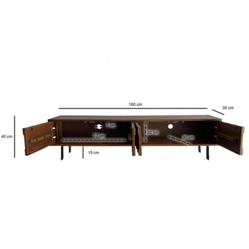 Belara TV-benk 160 cm 3D-mønster - Varm lysebrun med flerfargede fronter og svarte ben - Møbler - Mediamøbel & tv møbel - TV-benk & mediabenk