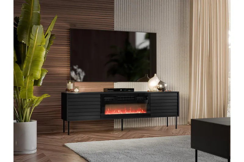 Belonger TV-benk 180 cm - Svart - Møbler - Mediamøbel & tv møbel - TV-benk & mediabenk