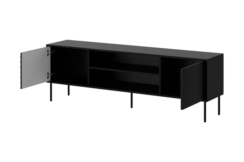 Belonger TV-benk 180 cm - Svart/Valnøtt - Møbler - Mediamøbel & tv møbel - TV-benk & mediabenk