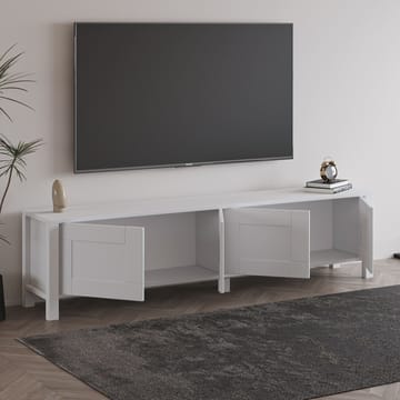 Belor Gulvstående TV-benk 160 cm med Oppbevaring i Malt Tre - Hvit - Møbler - Mediamøbel & tv møbel - TV-benk & mediabenk