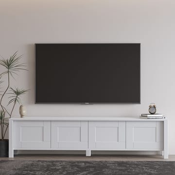 Belor Gulvstående TV-benk 160 cm med Oppbevaring i Malt Tre - Hvit - Møbler - Mediamøbel & tv møbel - TV-benk & mediabenk