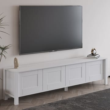 Belor Gulvstående TV-benk 160 cm med Oppbevaring i Malt Tre - Hvit - Møbler - Mediamøbel & tv møbel - TV-benk & mediabenk