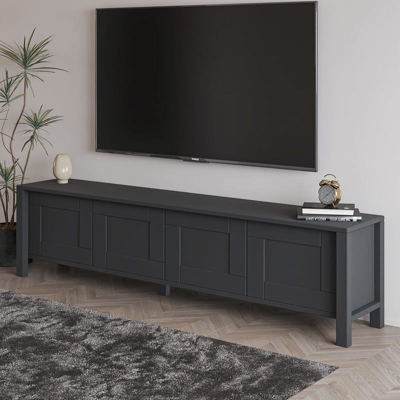 Belor TV-benk 160x45x35 cm - Antrasitt - Møbler - Mediamøbel & tv møbel - TV-benk & mediabenk