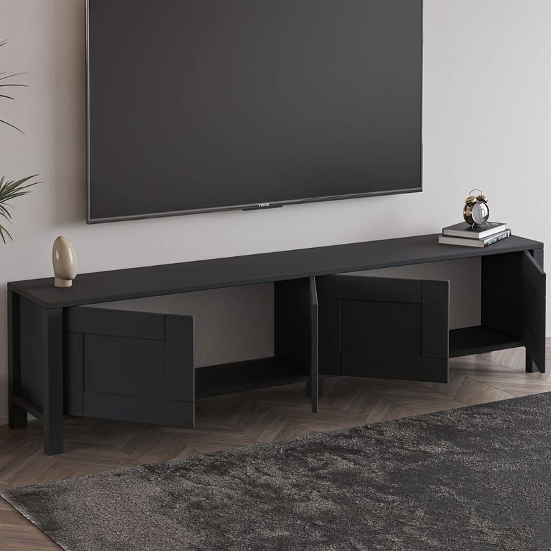 Belor TV-benk 160x45x35 cm - Antrasitt - Møbler - Mediamøbel & tv møbel - TV-benk & mediabenk