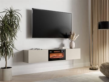 Berik TV-benk 180 cm - beige og svart - Møbler - Mediamøbel & tv møbel - TV-benk & mediabenk