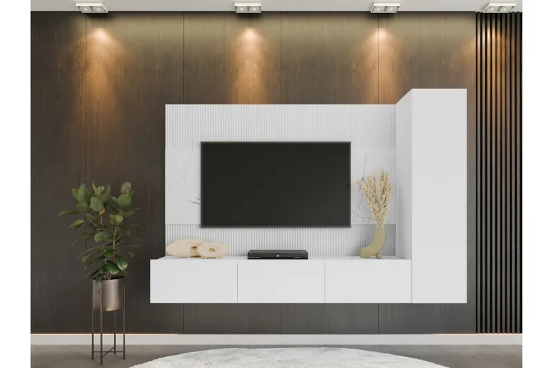 Bernice Tv-Skap 220x38 cm - Beige - Møbler - Mediamøbel & tv møbel - TV-møbelsett