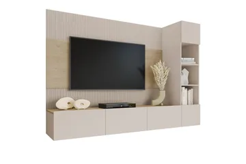 Bernice Tv-Skap 220x38 cm - Beige - Møbler - Mediamøbel & tv møbel - TV-møbelsett