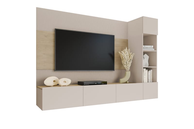 Bernice Tv-Skap 220x38 cm - Beige - Møbler - Mediamøbel & tv møbel - TV-skap