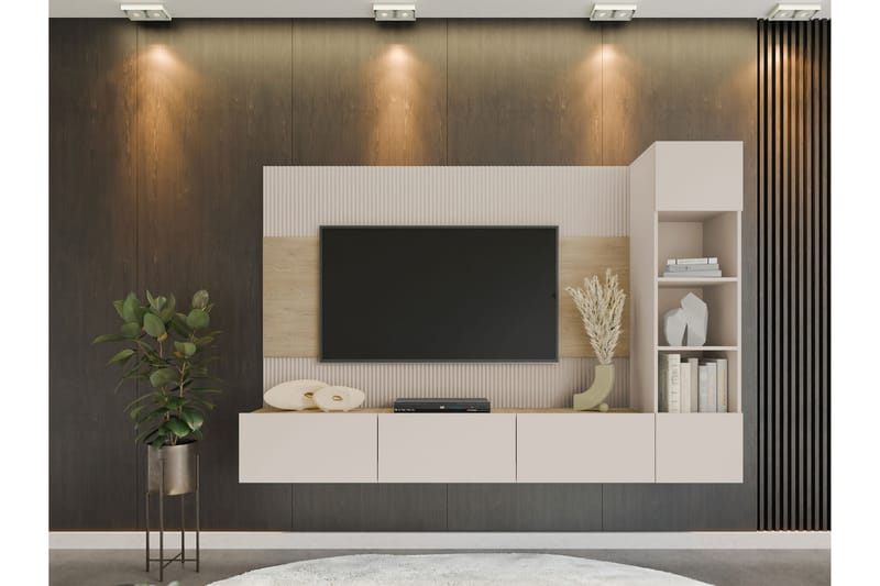 Bernice Tv-Skap 220x38 cm - Beige - Møbler - Mediamøbel & tv møbel - TV-skap