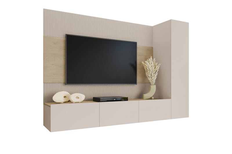 Bernice Tv-Skap 220x38 cm - Beige - Møbler - Mediamøbel & tv møbel - TV-skap