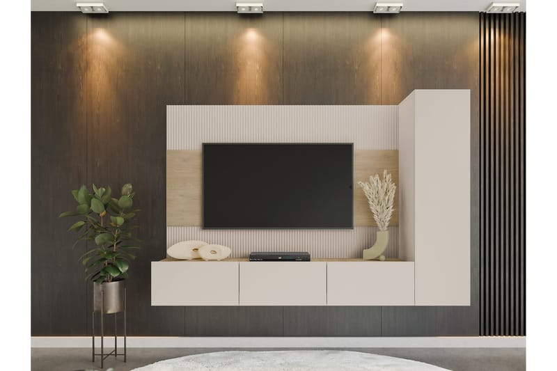 Bernice Tv-Skap 220x38 cm - Beige - Møbler - Mediamøbel & tv møbel - TV-skap