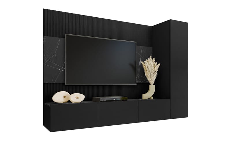 Bernice Tv-Skap 220x38 cm - Svart - Møbler - Mediamøbel & tv møbel - TV-skap