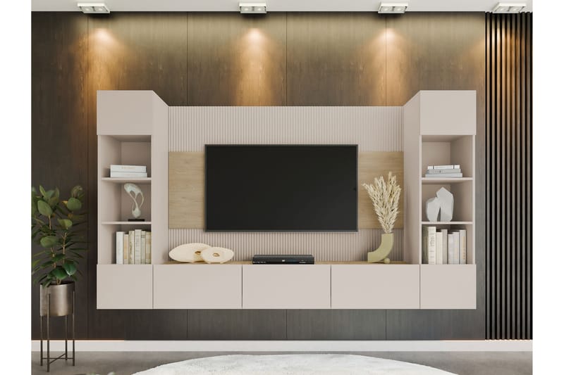 Bernice Tv-Skap 260x38 cm - Beige - Møbler - Mediamøbel & tv møbel - TV-skap