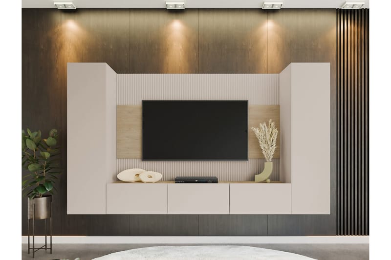 Bernice Tv-Skap 260x38 cm - Beige - Møbler - Mediamøbel & tv møbel - TV-skap