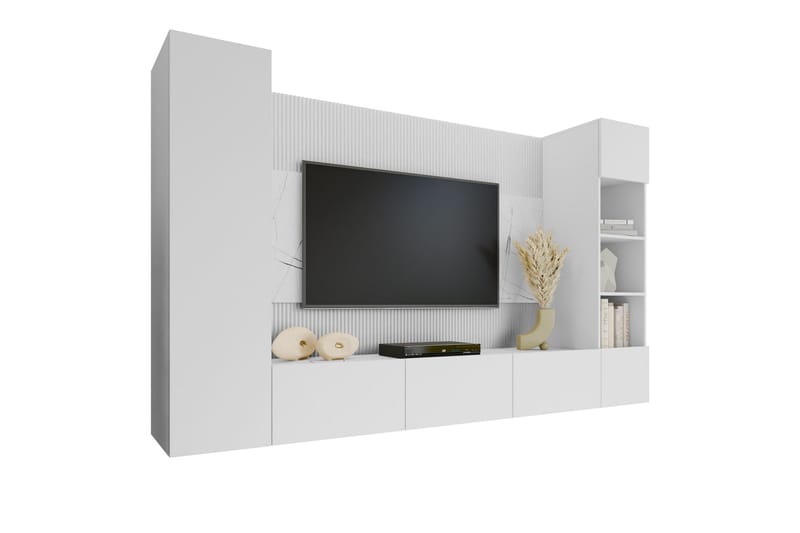 Bernice Tv-Skap 260x38 cm - Hvit - Møbler - Mediamøbel & tv møbel - TV-møbelsett