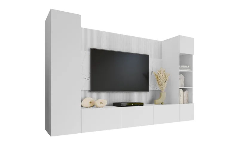 Bernice Tv-Skap 260x38 cm - Hvit - Møbler - Mediamøbel & tv møbel - TV-møbelsett