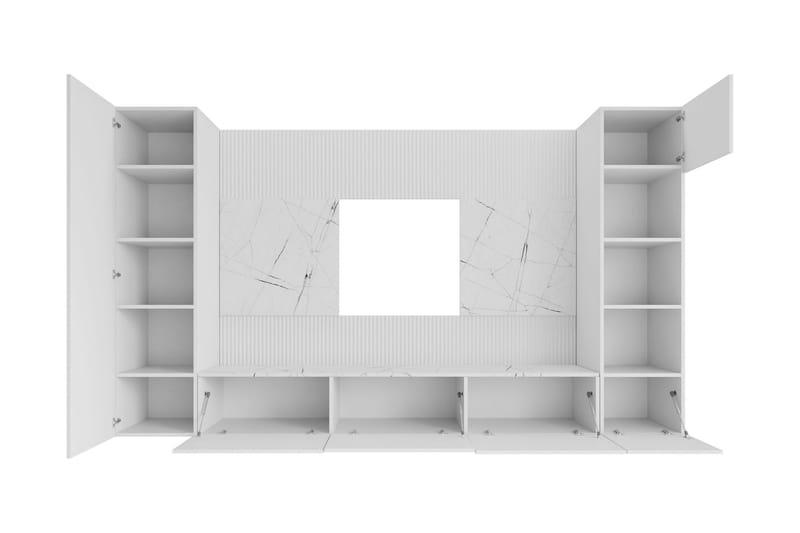 Bernice Tv-Skap 260x38 cm - Hvit - Møbler - Mediamøbel & tv møbel - TV-møbelsett