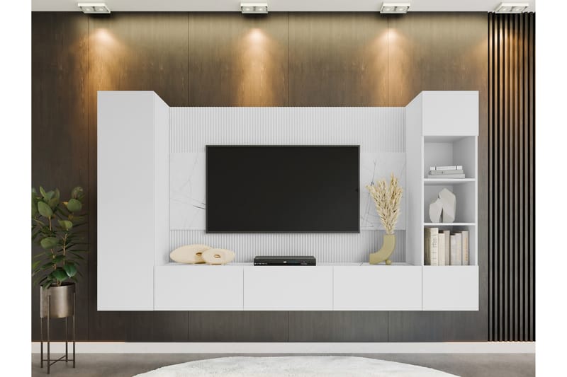 Bernice Tv-Skap 260x38 cm - Hvit - Møbler - Mediamøbel & tv møbel - TV-skap